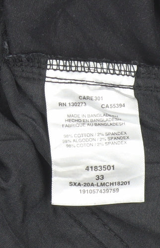 Lee Men's Black Chino Shorts Size 33 Regular Fit Cotton Stretch