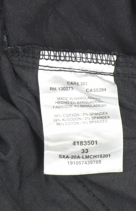 Lee Men's Black Chino Shorts Size 33 Regular Fit Cotton Stretch
