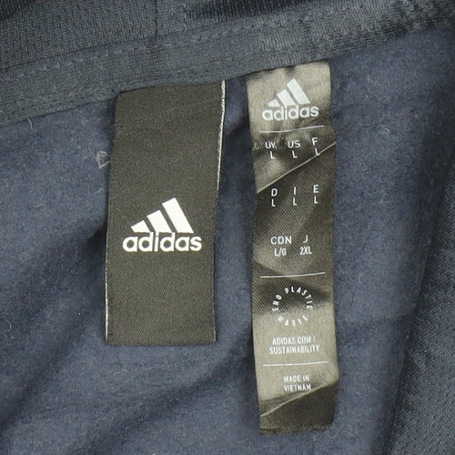 Adidas Men's Blue Full Zip Hoodie L Sports Fleece Jacket
