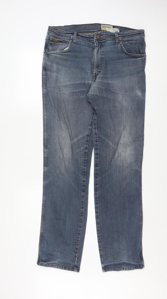 Wrangler Men Blue Regular Straight Texas Denim Jeans W34 L34