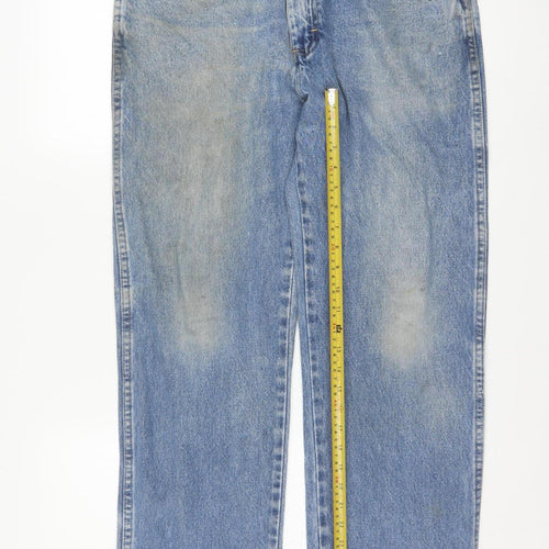 Wrangler Men's Blue 35x30 Regular Fit Straight Denim Jeans