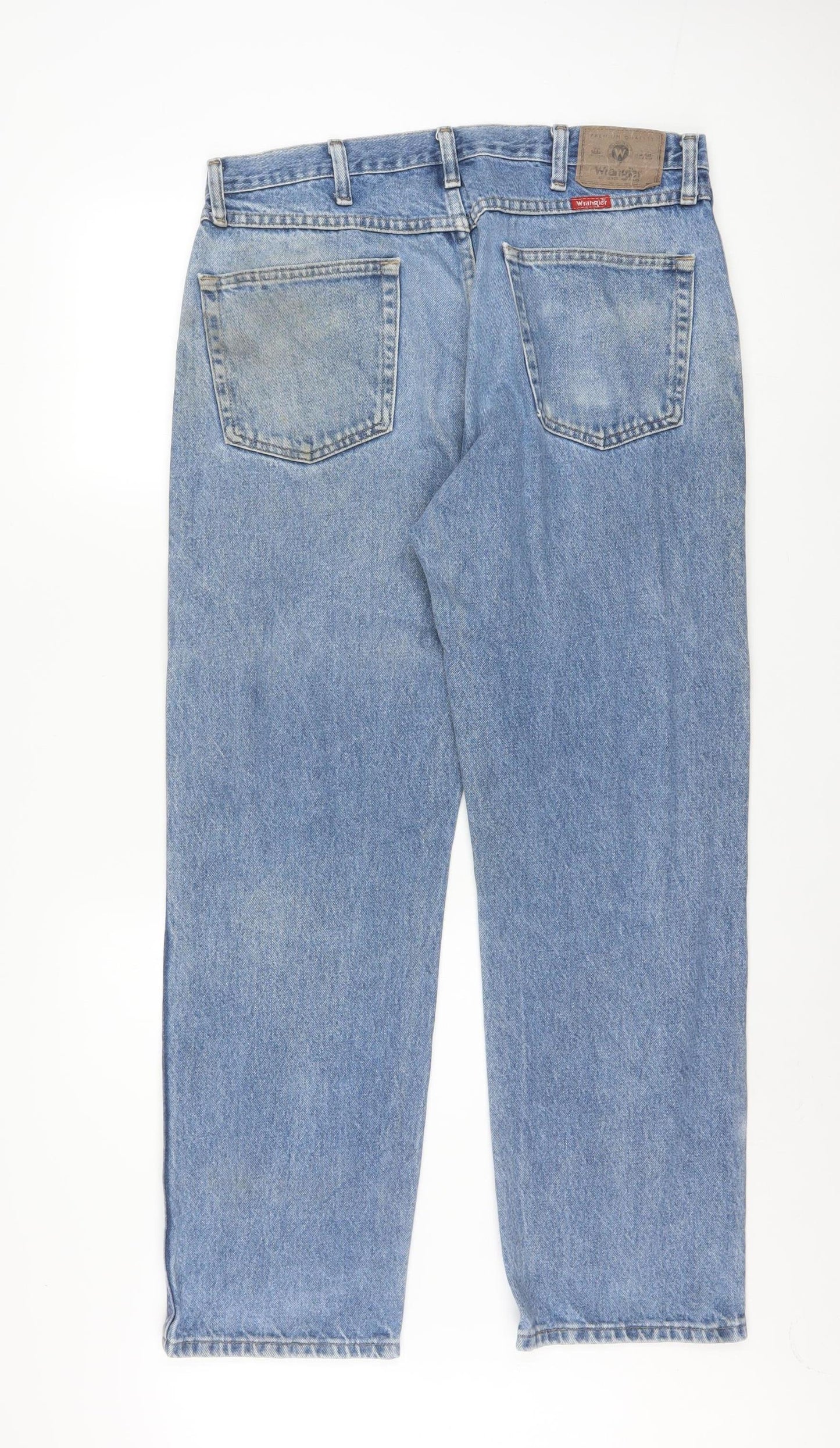 Wrangler Men's Blue 35x30 Regular Fit Straight Denim Jeans
