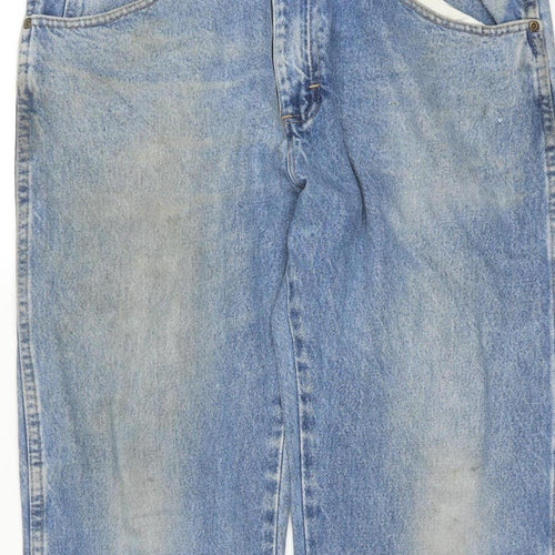 Wrangler Men's Blue 35x30 Regular Fit Straight Denim Jeans