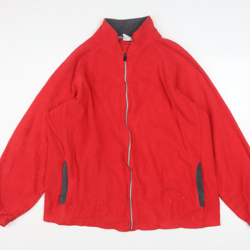 Starter Mens Red Fleece Full Zip Jacket XL Regular Fit