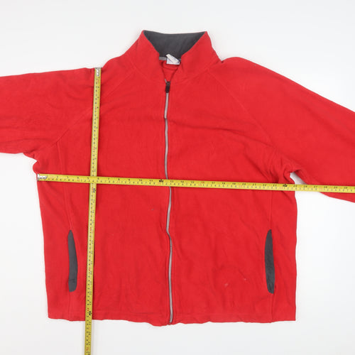 Starter Mens Red Fleece Full Zip Jacket XL Regular Fit