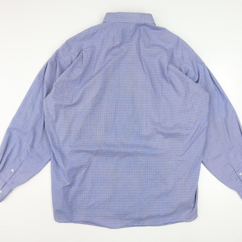Tommy Hilfiger Men's Blue Check Regular Fit 2XL Long Sleeve Shirt