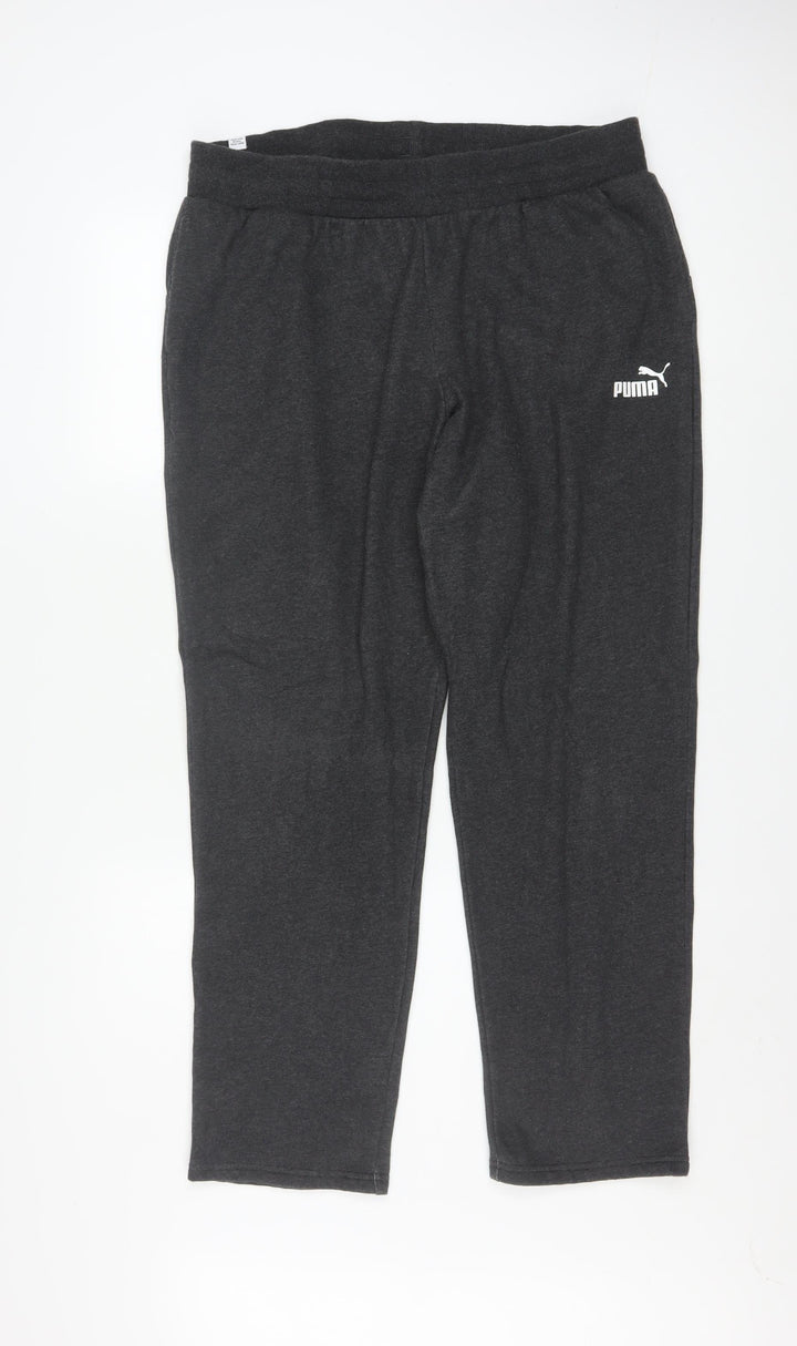 Puma Women's Black XL Jogger Sweatpants with Elastic Waist