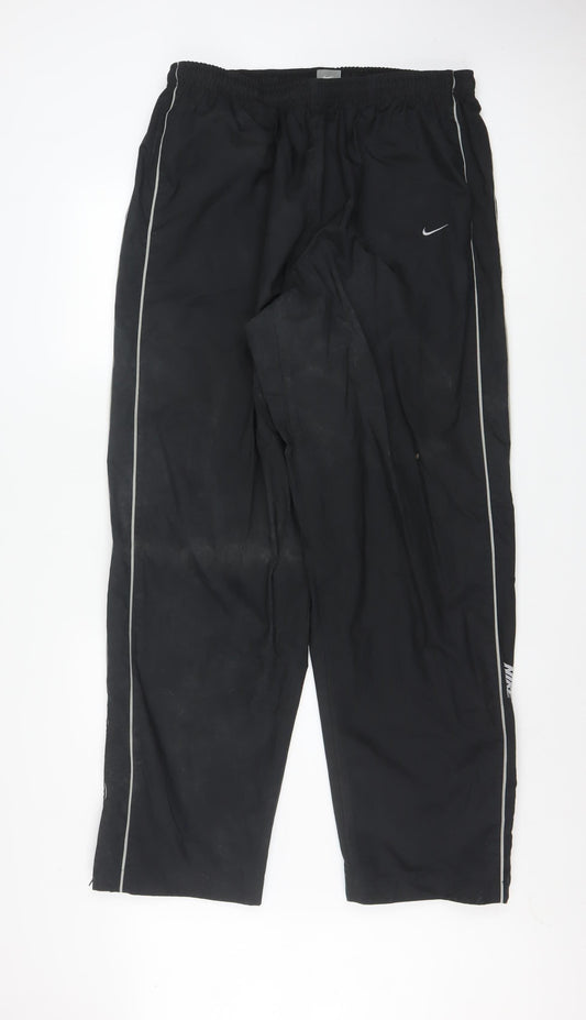 Nike Men's Black 2XL Track Pants Woven Polyester Activewear Trousers