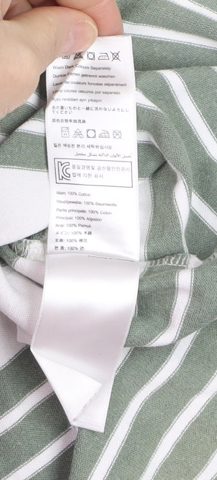 Joules Women Green White Striped 3/4 Sleeve Cotton Nautical T-Shirt Size 12