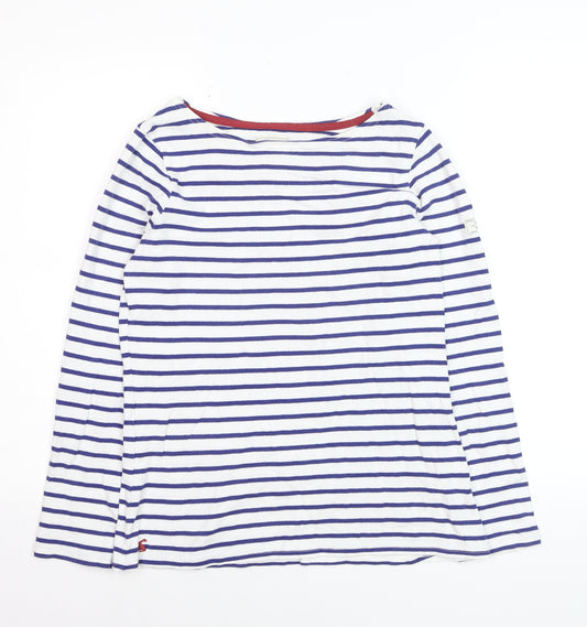 Joules Women’s Blue White Striped Long Sleeve Cotton Top UK10
