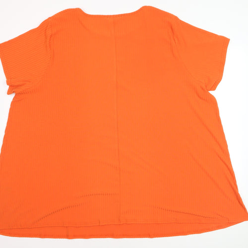 Yours Women's Orange Plus Size 30 Basic Round Neck T-Shirt