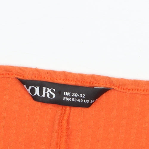 Yours Women's Orange Plus Size 30 Basic Round Neck T-Shirt