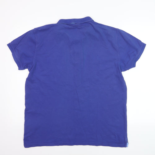 GANT Men's Blue 2XL Cotton Short Sleeve Polo Shirt