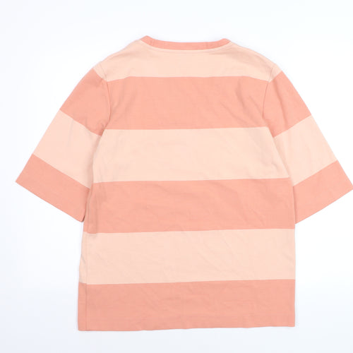 Marks and Spencer Autograph Women’s Pink Striped V-Neck T-Shirt Size 10