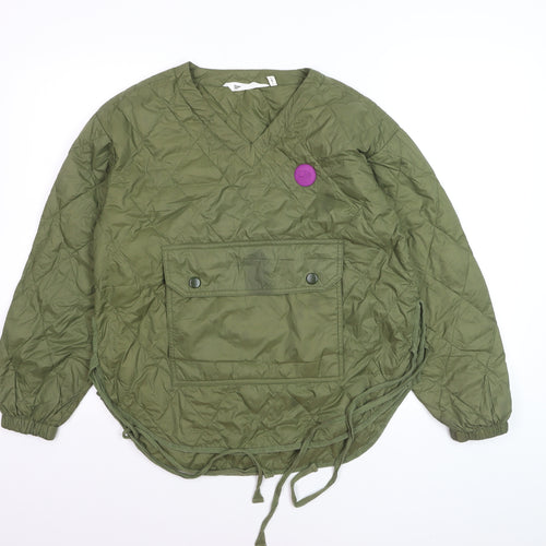 Moveup Women Khaki Quilted Pullover Jacket S Lightweight Casual