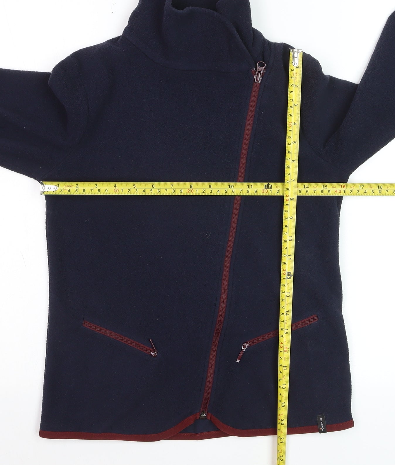 Fouganza Teens Blue Fleece Equestrian Jacket Size 14 Full Zip