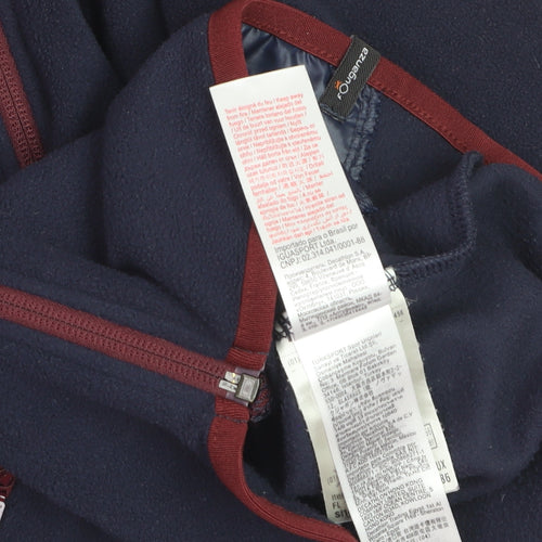 Fouganza Teens Blue Fleece Equestrian Jacket Size 14 Full Zip