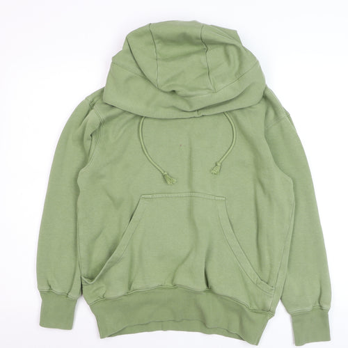 Nike Men Green Cotton Pullover Hoodie XXS Hooded Kangaroo Pocket