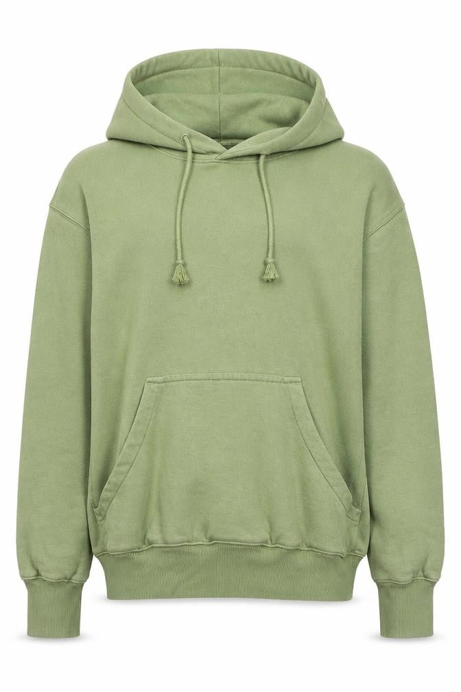 Front view of Nike Men Green Cotton Pullover Hoodie XXS Hooded Kangaroo Pocket