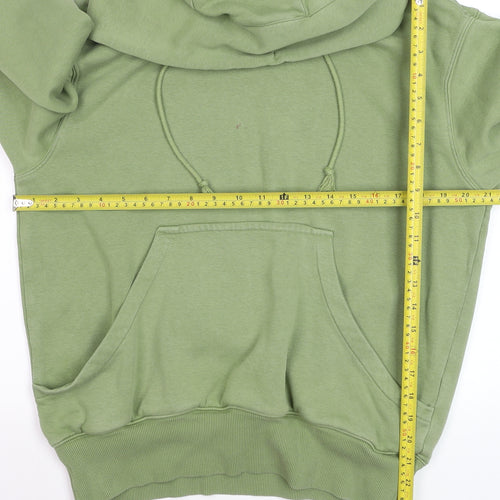 Nike Men Green Cotton Pullover Hoodie XXS Hooded Kangaroo Pocket