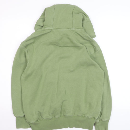 Nike Men Green Cotton Pullover Hoodie XXS Hooded Kangaroo Pocket