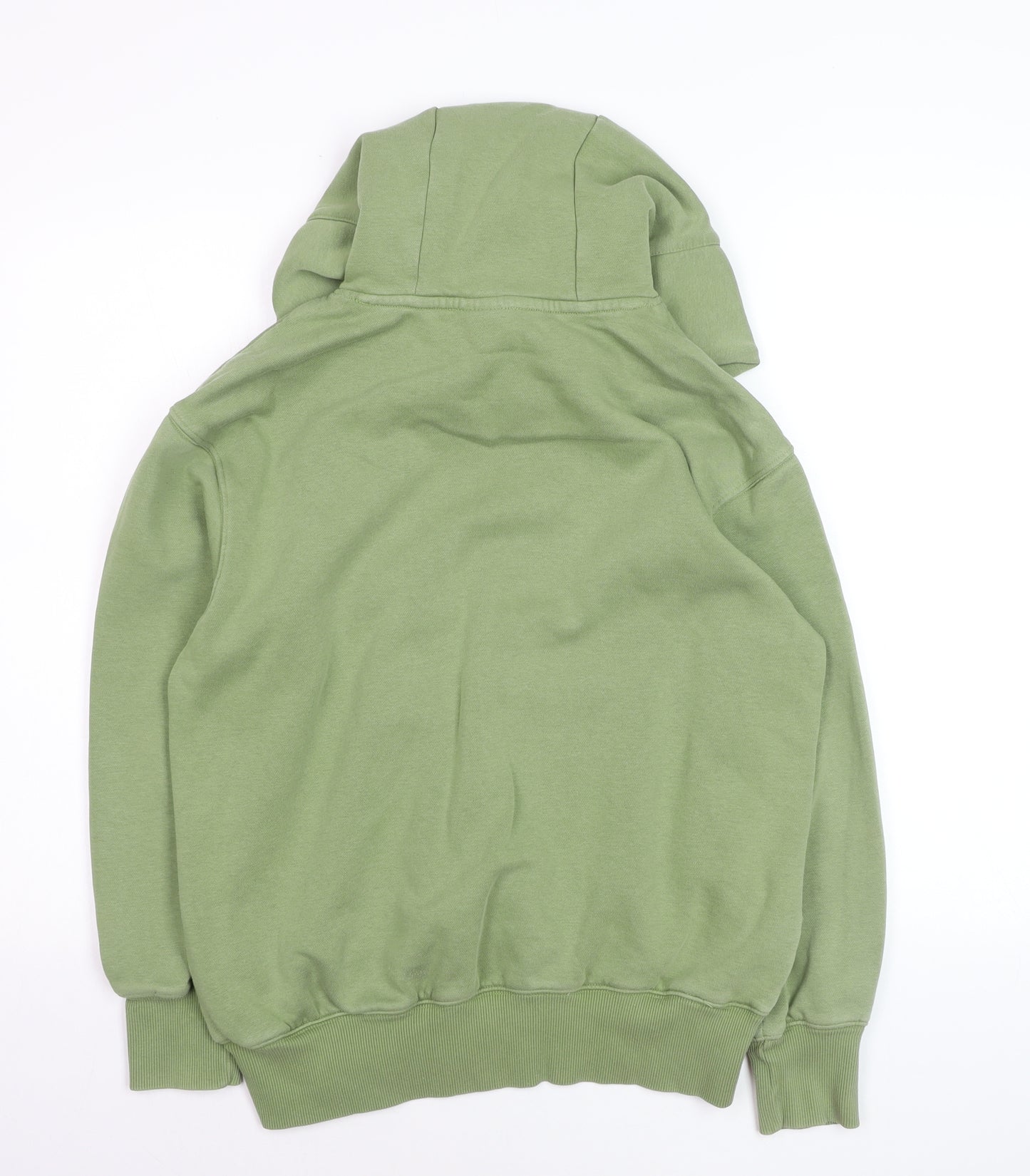 Nike Men Green Cotton Pullover Hoodie XXS Hooded Kangaroo Pocket