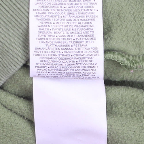 Nike Men Green Cotton Pullover Hoodie XXS Hooded Kangaroo Pocket