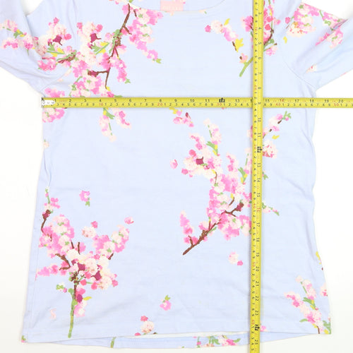 Joules Women’s Blue Floral 3/4 Sleeve Cotton T-Shirt Size 8