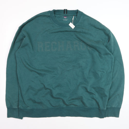 Marks and Spencer Men's Green L Recharge Sweatshirt Regular Fit