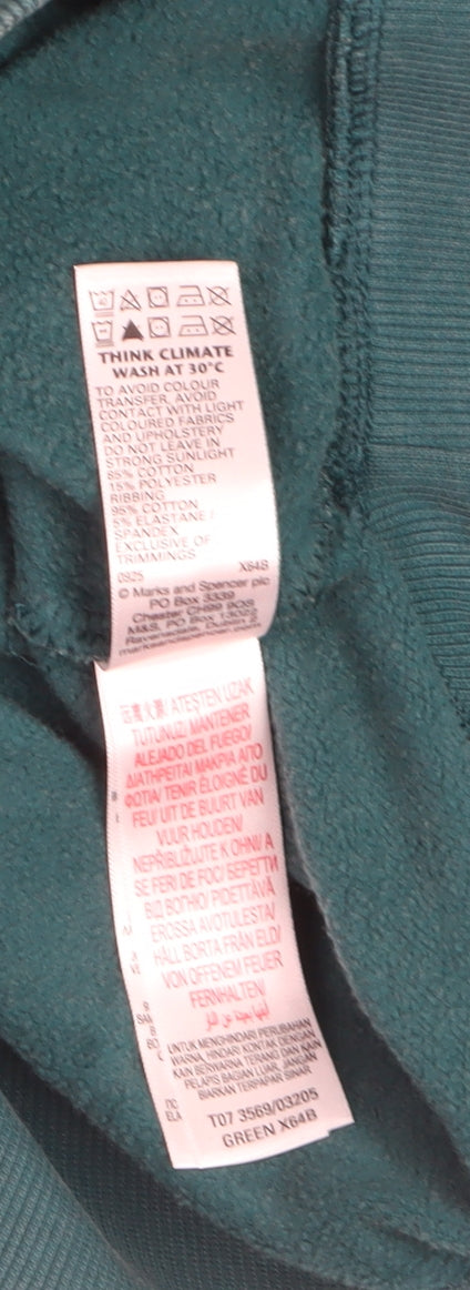 Marks and Spencer Men's Green L Recharge Sweatshirt Regular Fit