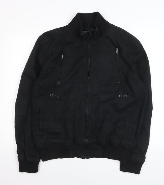 Burton London Men's Black L Bomber Jacket Cotton Nylon