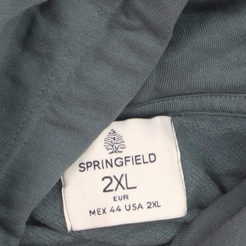 Springfield Men’s Green 2XL Pullover Hoodie with Embroidered Logo