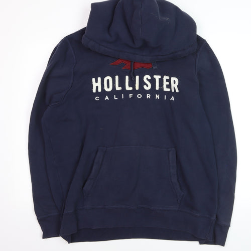 Hollister Men’s Blue Pullover Hoodie 2XL Fleece Lined Sweatshirt