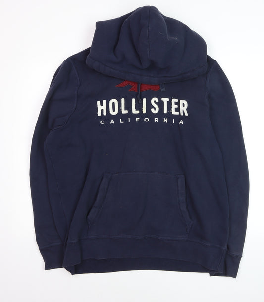 Hollister Men’s Blue Pullover Hoodie 2XL Fleece Lined Sweatshirt