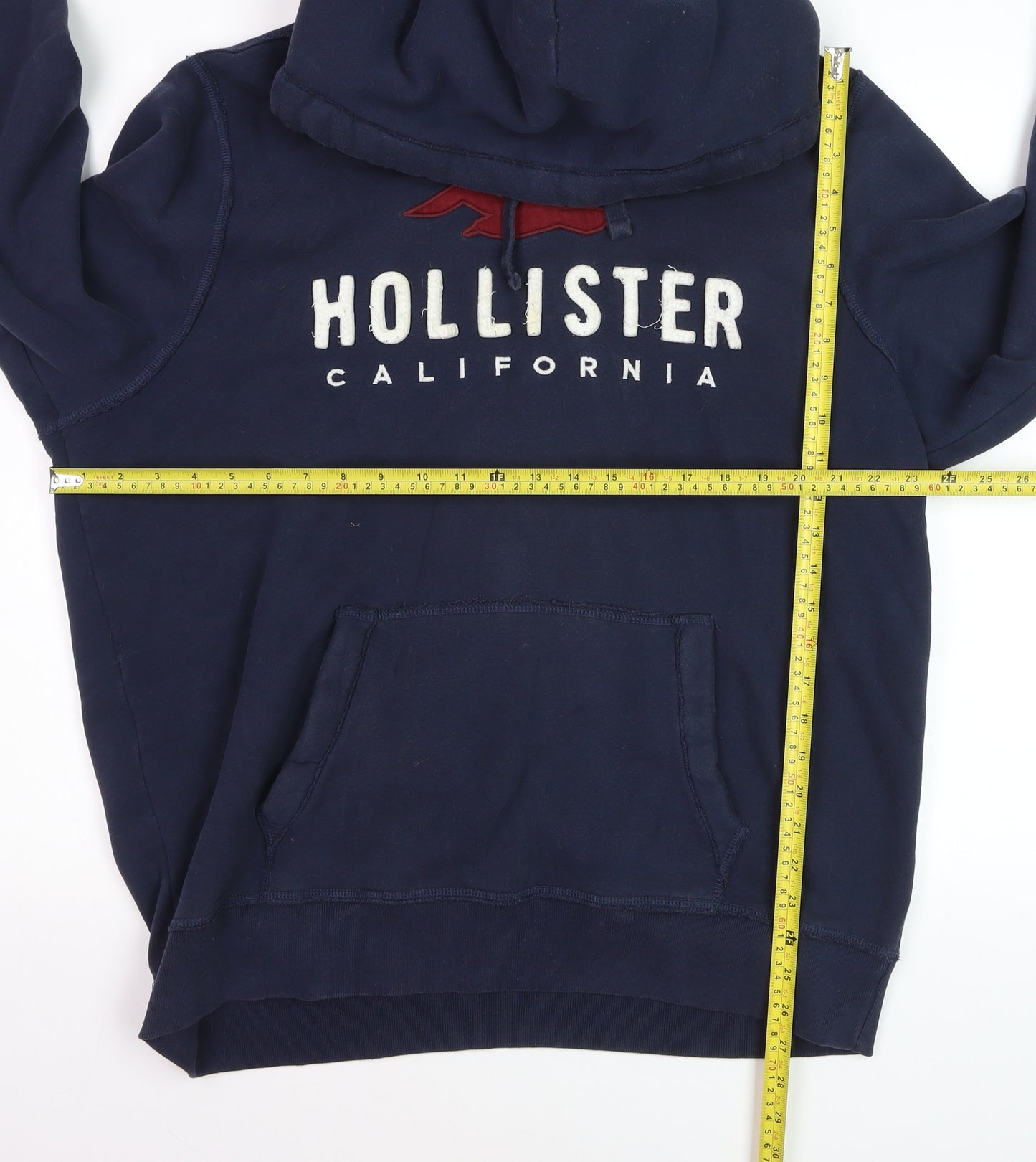 Hollister Men’s Blue Pullover Hoodie 2XL Fleece Lined Sweatshirt