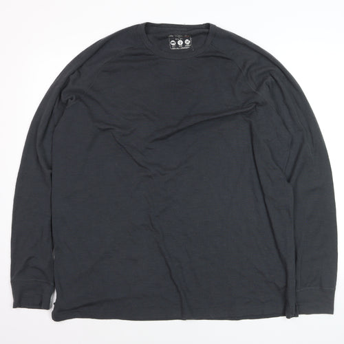 Mountain Warehouse Men’s Black 3XL Long Sleeve Merino Wool Top