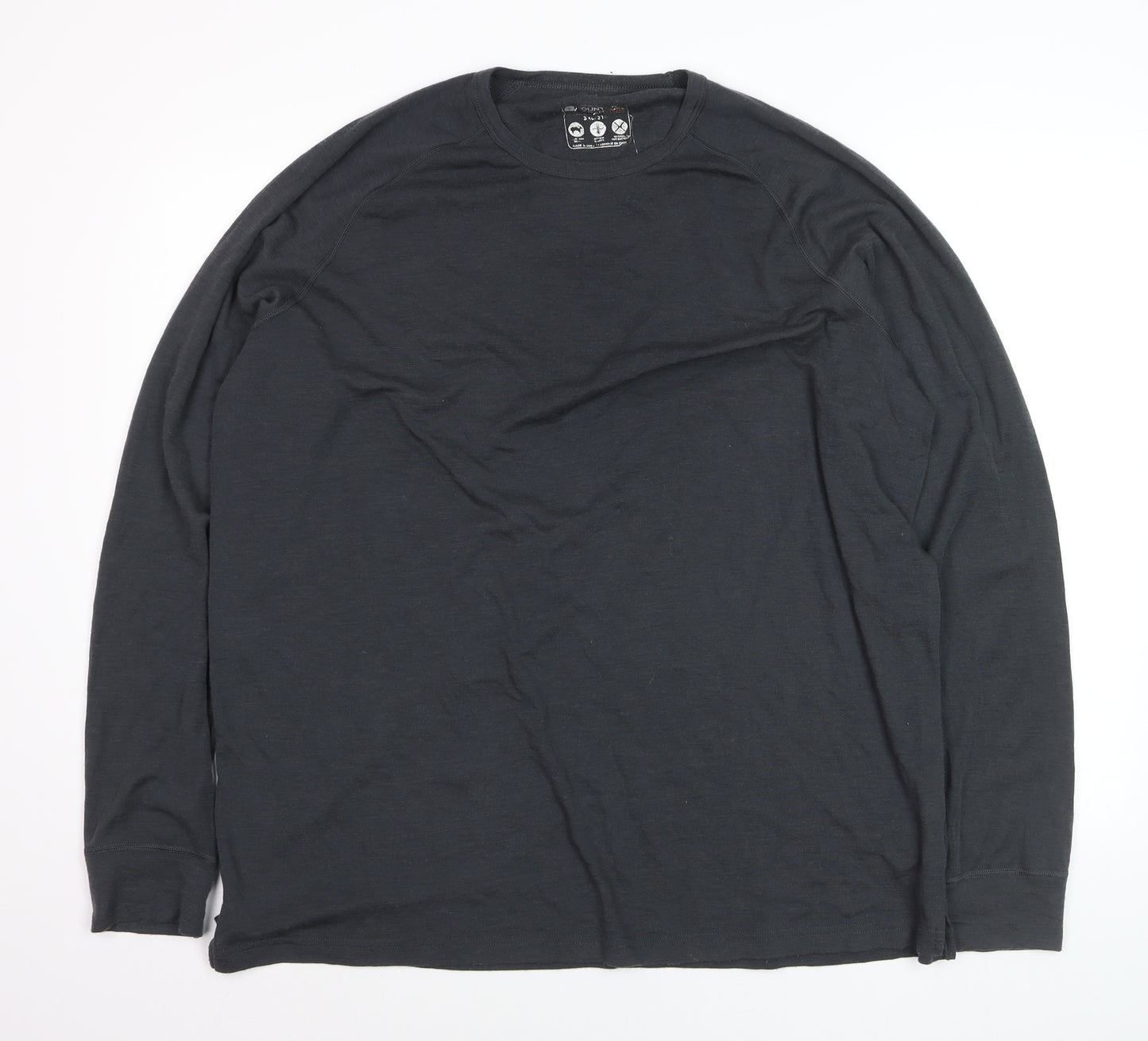 Mountain Warehouse Men’s Black 3XL Long Sleeve Merino Wool Top