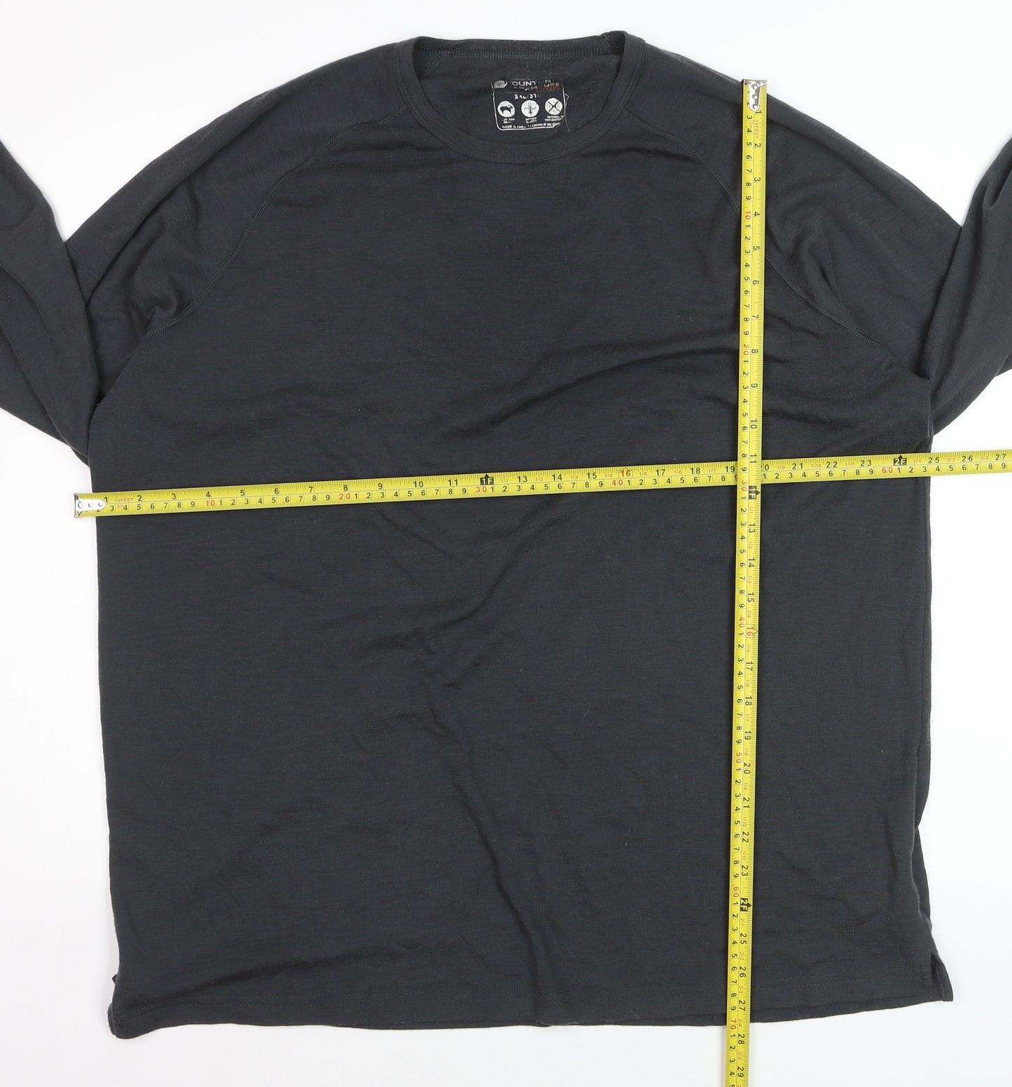 Mountain Warehouse Men’s Black 3XL Long Sleeve Merino Wool Top