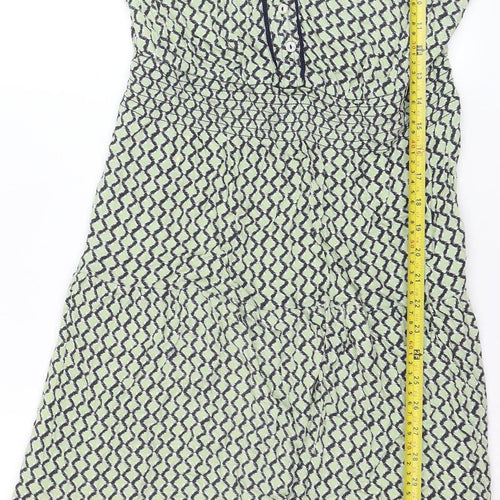 Marks and Spencer Women Green Geometric Midi Fit & Flare Dress Size 12