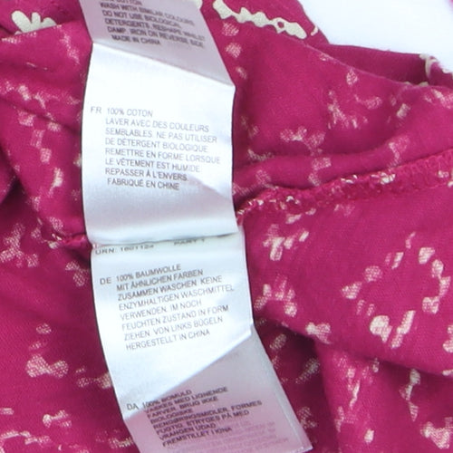 White Stuff Women Pink Geometric Cotton Blouse Size 8 Long Sleeve