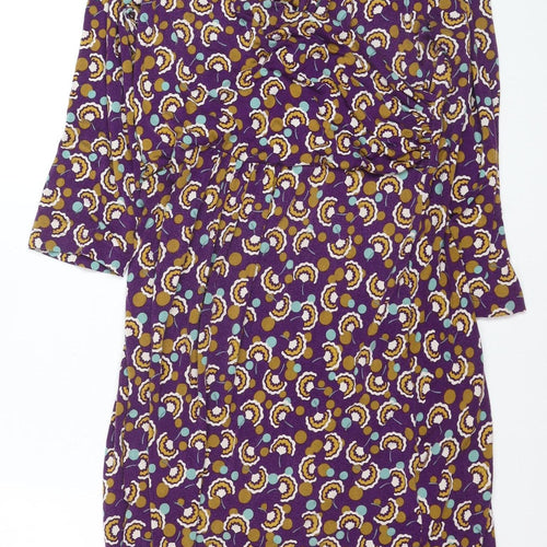 Paper in Layers Women's Purple Geometric Wrap Dress Size 16