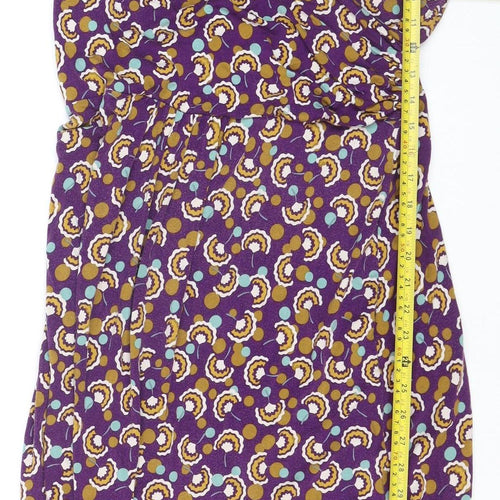 Paper in Layers Women's Purple Geometric Wrap Dress Size 16