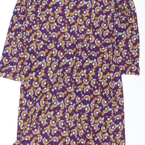 Paper in Layers Women's Purple Geometric Wrap Dress Size 16