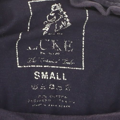 LUKE Boys Blue Colourblock Crew Neck Cotton T-Shirt Size Small