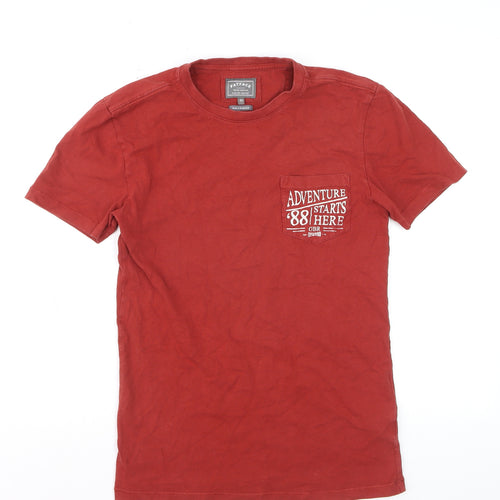 FatFace Men's Red Graphic Adventure Crew Neck Cotton T-Shirt XS