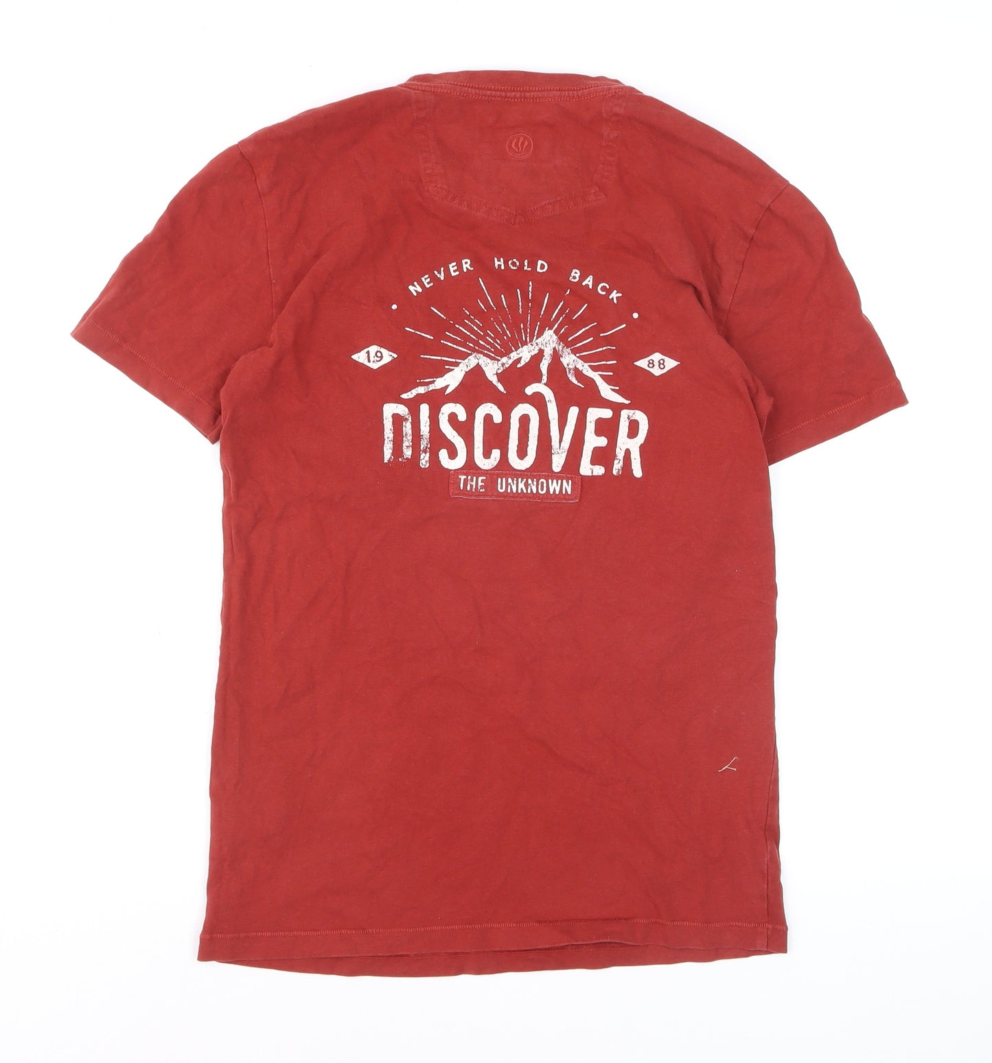 FatFace Men's Red Graphic Adventure Crew Neck Cotton T-Shirt XS
