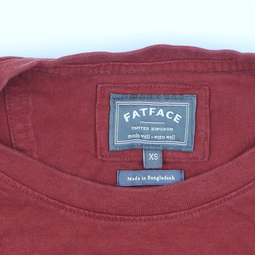 FatFace Men's Red Graphic Adventure Crew Neck Cotton T-Shirt XS