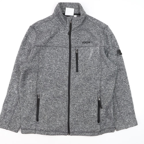 TOG24 Men's Grey Full Zip Fleece Jacket L Outdoor Sweatshirt