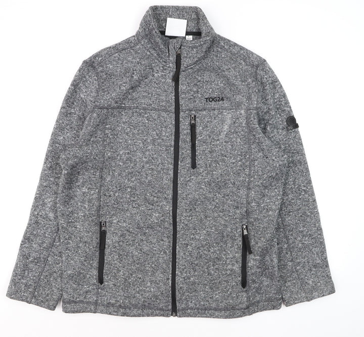TOG24 Men's Grey Full Zip Fleece Jacket L Outdoor Sweatshirt