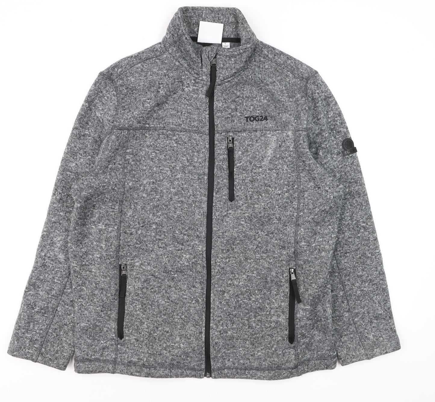 TOG24 Men's Grey Full Zip Fleece Jacket L Outdoor Sweatshirt